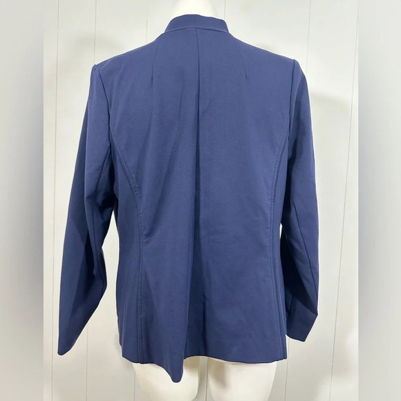 Eloquii Blazer Womens Sz 18 Navy Blue Single Breasted One Button Closure Jacket - Picture 2 of 13